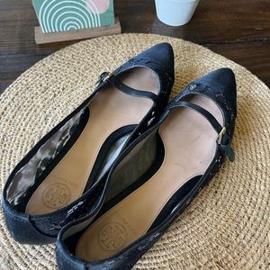 Tory Burch Black Flats